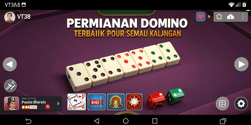 Screenshot gameplay utama VT38 menampilkan aksi domino yang seru.