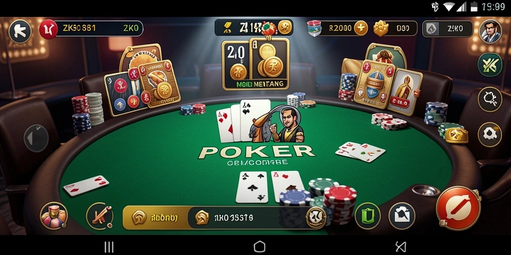 Tampilan menarik dari gameplay Poker di ZK9.